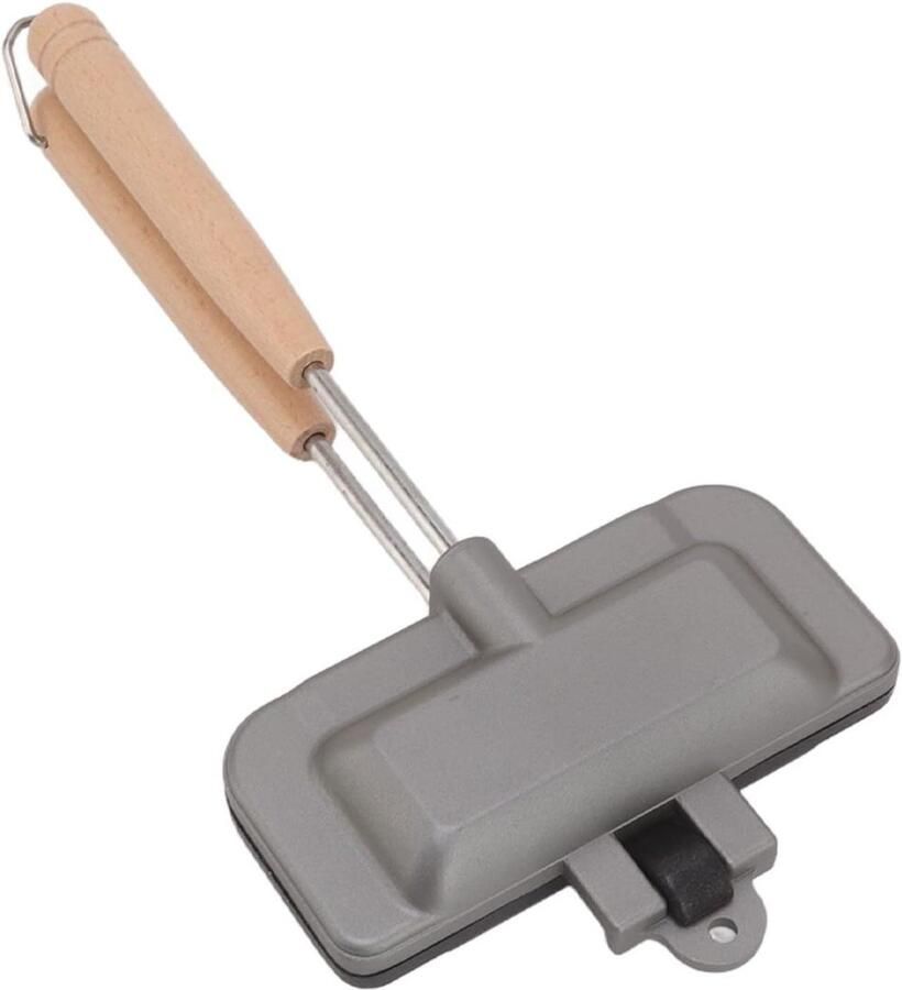 Sandwich Pan Dubbelzijdig Grillen Ontbijt Maken Non-stick Coating Compact Formaat Zwart
