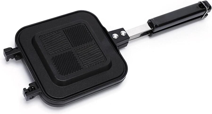 Sandwich Pan Panini Maker Broodjes Bakken Dubbelzijdig Anti-aanbak 36x14cm Zilver