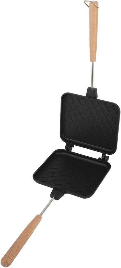 Sandwich Pan Panini Maker Grill Maaltijden Bereiden Dubbelzijdig Antikleef 15.5 x 37 cm Zwart