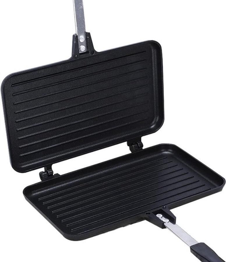 Sandwich Pan Toastie Maker Ontbijt Bereiden Afneembaar Ontwerp 35.5 cm Zwart