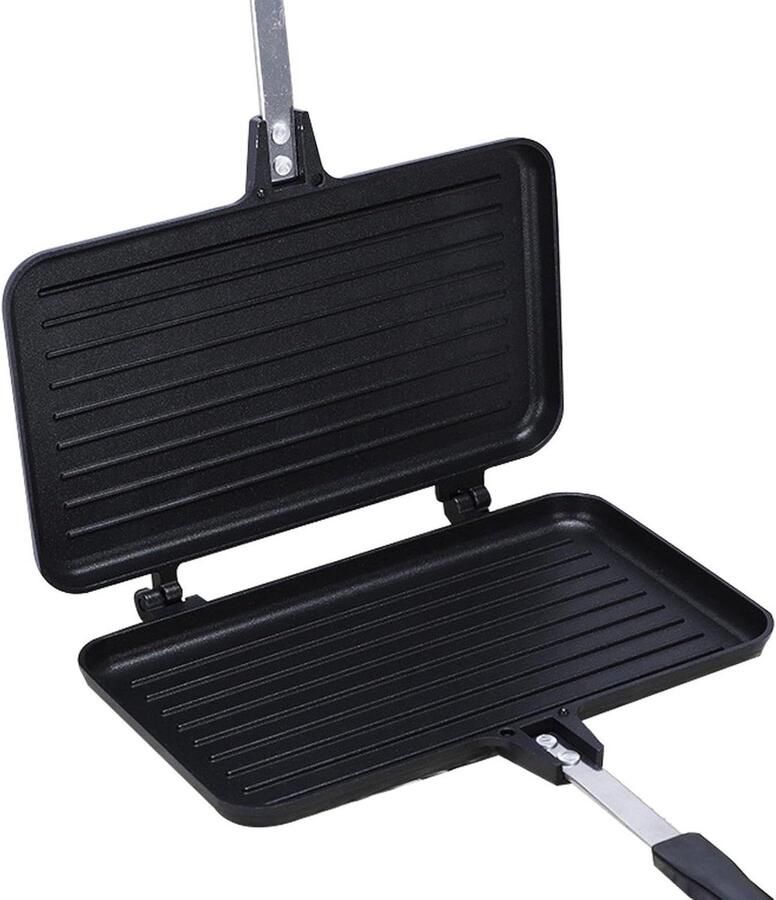 Sandwich Pan Toastie Maker Ontbijt Bereiden Afneembaar Ontwerp 35.5 cm Zwart