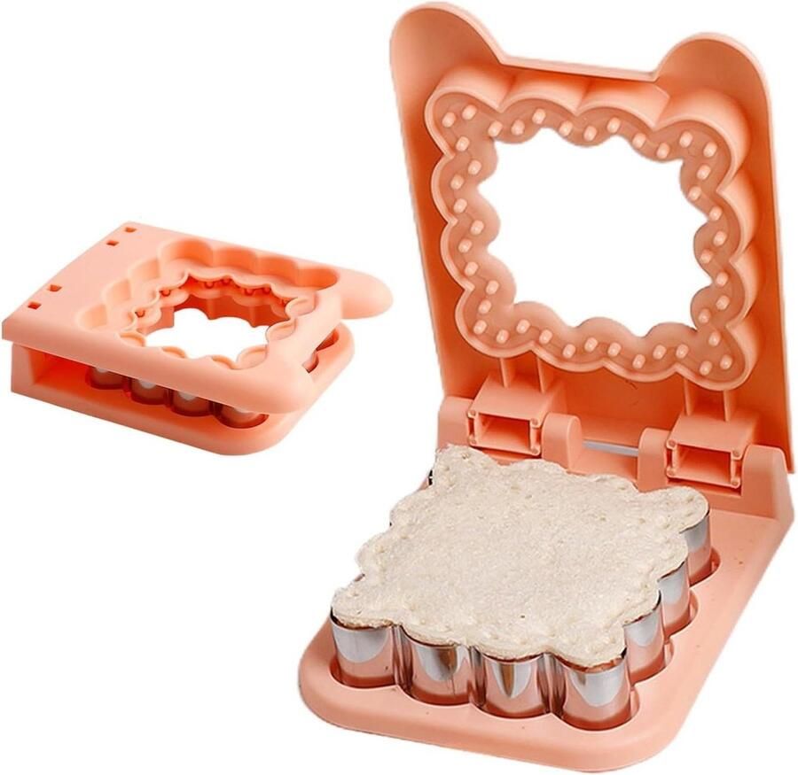 Sandwich Snijder Brood Vormer Leuke Lunches Maken Multifunctioneel Sealer 17 x 13 x 5 cm Oranje
