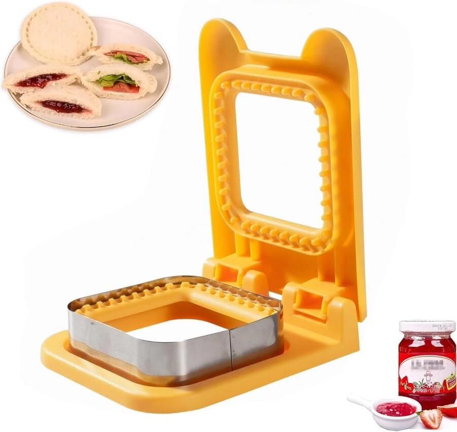 Sandwich Snijder Broodjes Maker Lunch Maken Vierkante Vorm 147 x 119 cm Geel