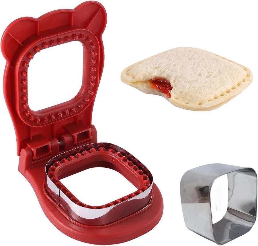 Sandwich Snijder en Sealer Broodvormer Decruster Kinderen Lunch Maken Geïntegreerd Afneembaar Ontwerp