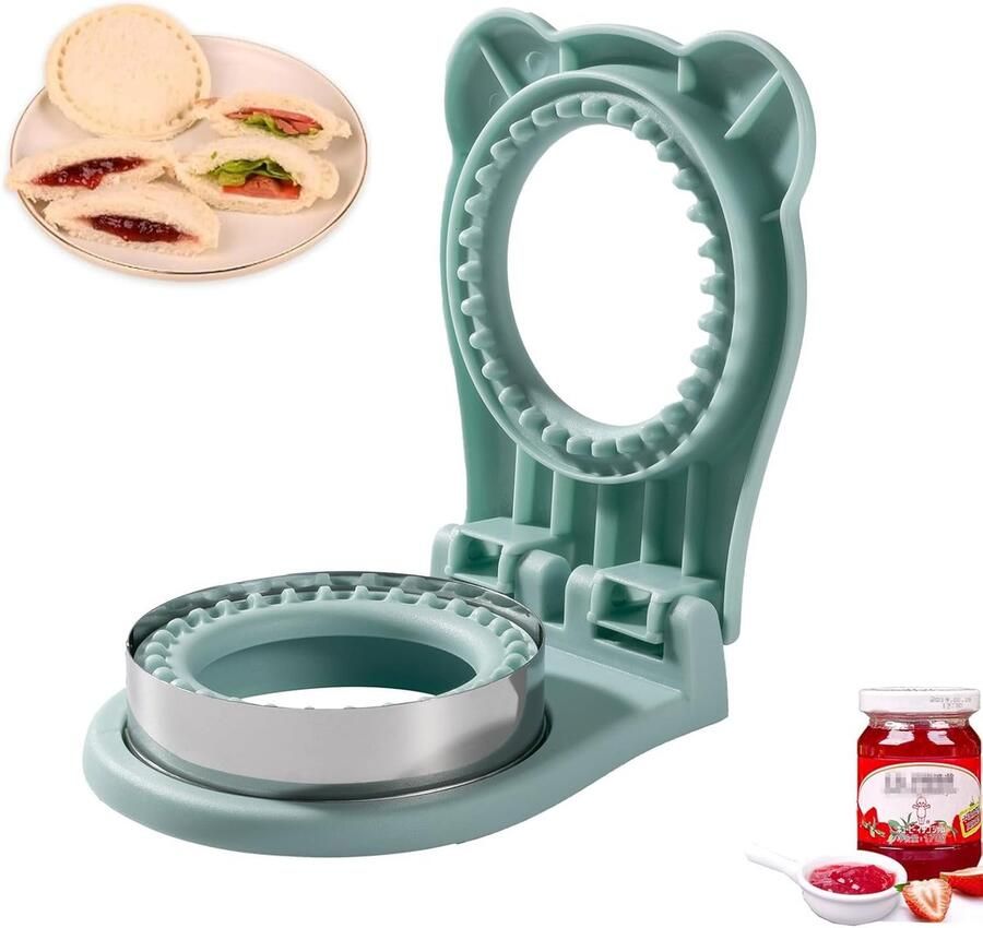 Sandwich Snijder Sealer Brood Snijder Kinderen Lunch Maken Cirkel Vorm 3.7 Inch Lichtblauw