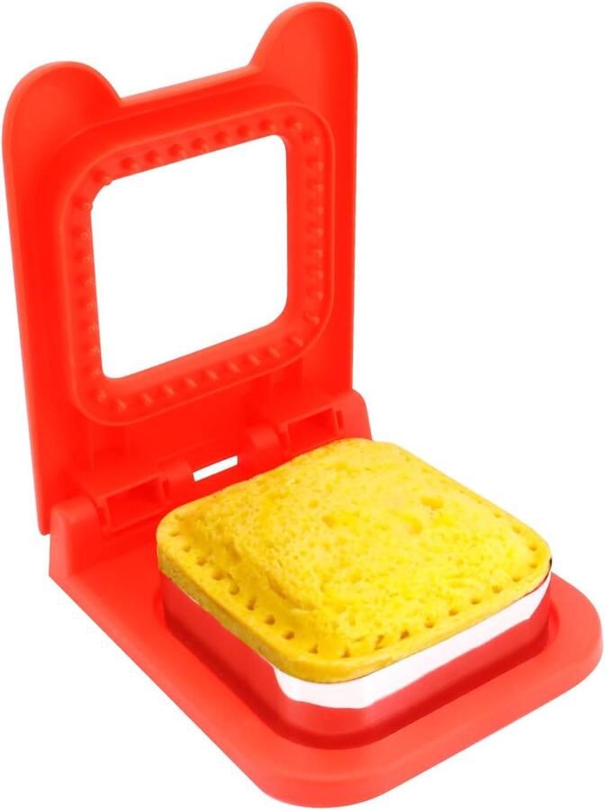 Sandwich Snijder Sealer Broodje Maker Lunchbox Vullen Rand Afdichting 16 x 12.5 cm Rood