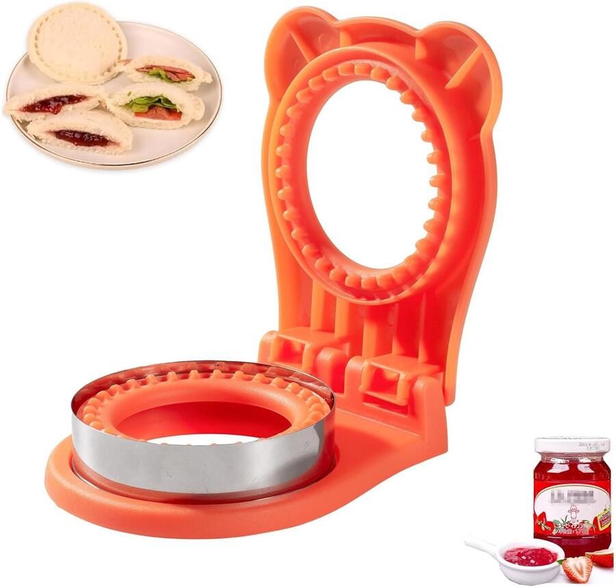 Sandwich Snijder Sealer Broodjes Maker Kinderen Lunch Cirkel Vorm 37 Inch Oranje