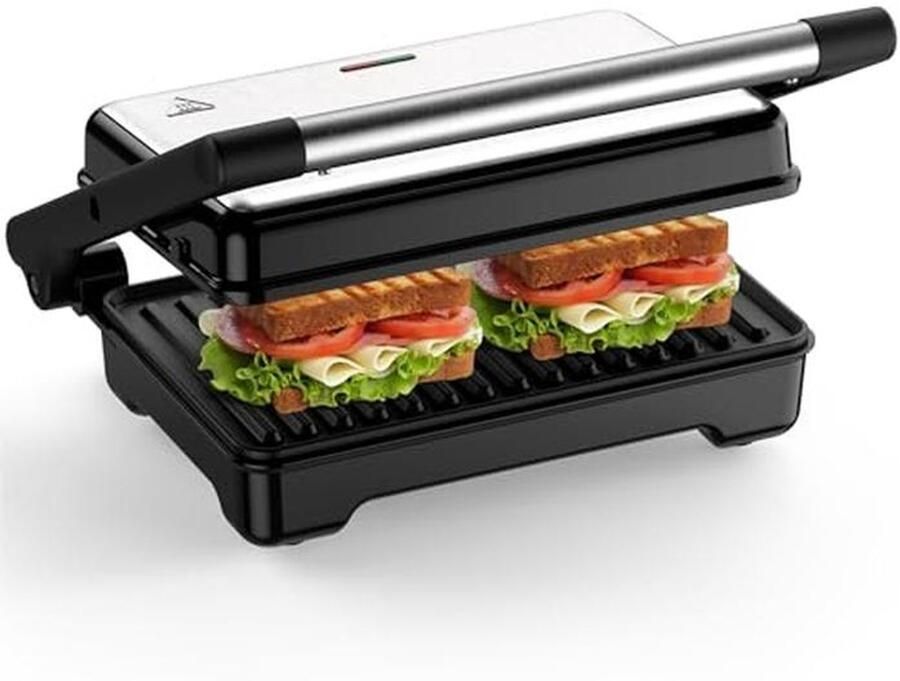 Sandwich Toaster 1500 W XXL Panini Grill met Anti-aanbakplaten en Automatische Temperatuurregeling