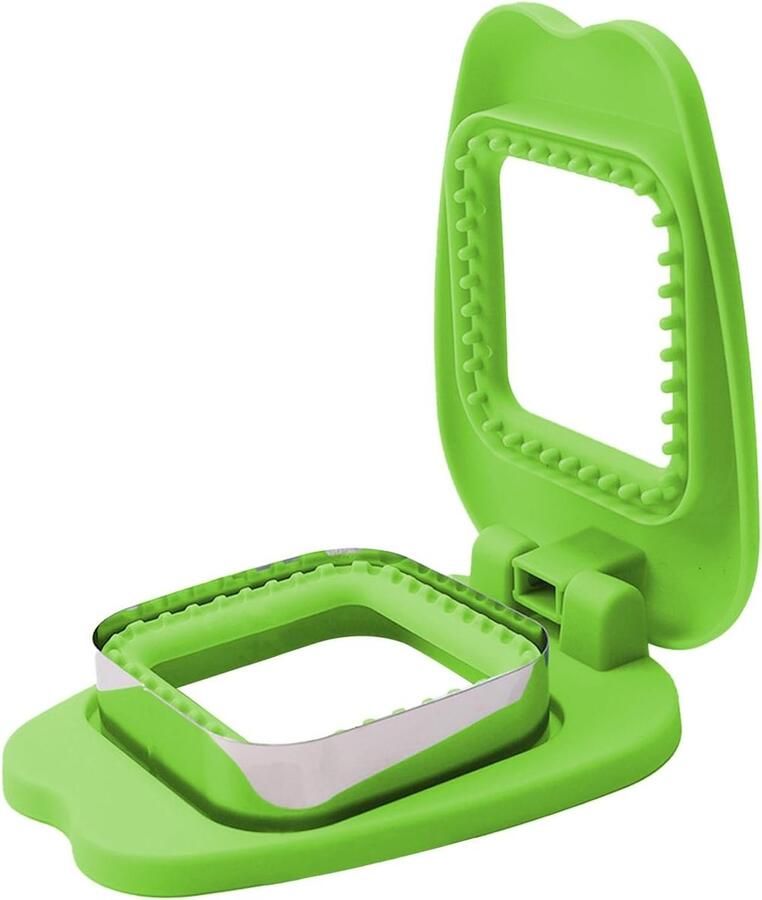Sandwich Vorm Snijder Sealer Lunch Maken Roestvrij Staal PP 16 x 12 x 4cm Vierkant Groen