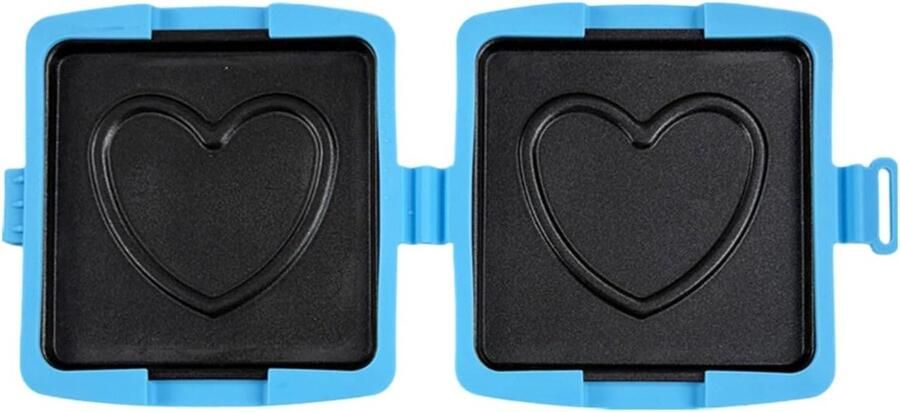 Sandwichmachine Inklapbaar Broodrooster Magnetron Ontbijt Bereiden Anti-aanbaklaag 16 x 14 x 3 cm Blauw