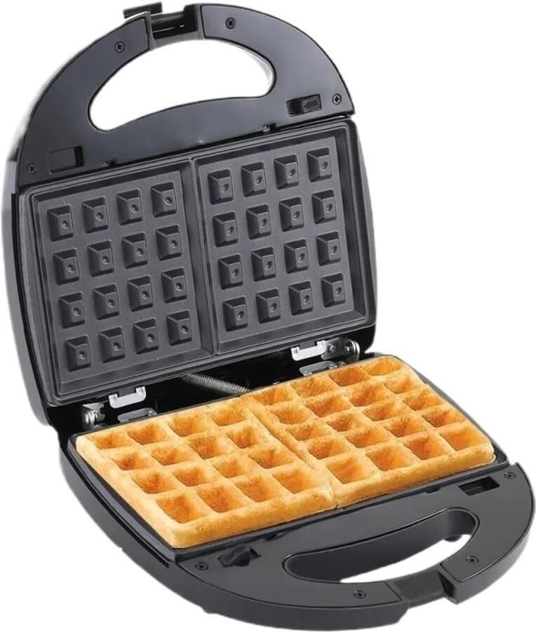 Sandwichmaker 6-in-1 Ontbijtmachine Wafelijzer Veelzijdig Ontbijt 6 Verwijderbare Platen 750 Watt Zilver