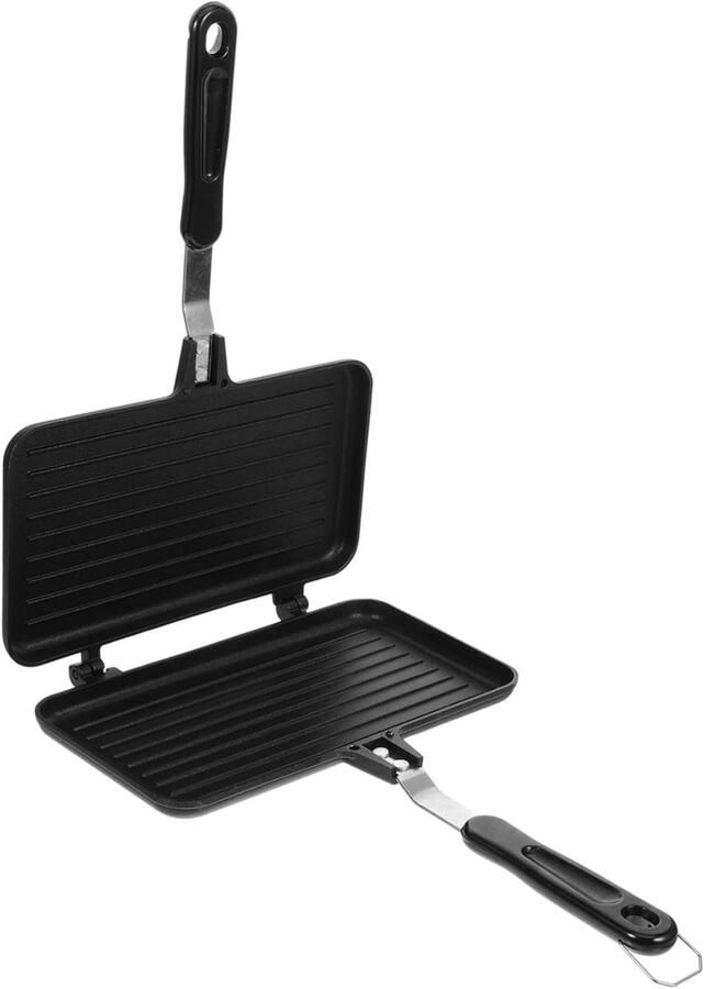 Ciieeo Dubbelzijdige Aanbak Sandwichpan met Antislip Compacte Keukenwafflemaker voor Gemakkelijk Draaien Stevige Grip Geschikt voor Ontbijt Snacks Thuis Kleine Cafés - Foto 2
