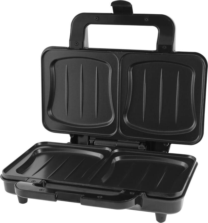 Sandwichmaker Contactgrill 900 W Vermogen 2 Sandwiches Schelpvorm Antiaanbaklaag Zwart Koper Compact Keukenapparaat