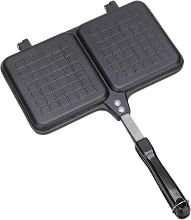 Sandwich Maker Tosti Pan Ontbijt Maken Dubbel Paneel 36 x 25 cm Zwart