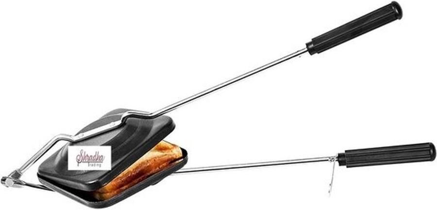 Sandwichmaker en Tosti-ijzer voor op Gasfornuis Ideaal voor Warme Broodjes en Tosti's