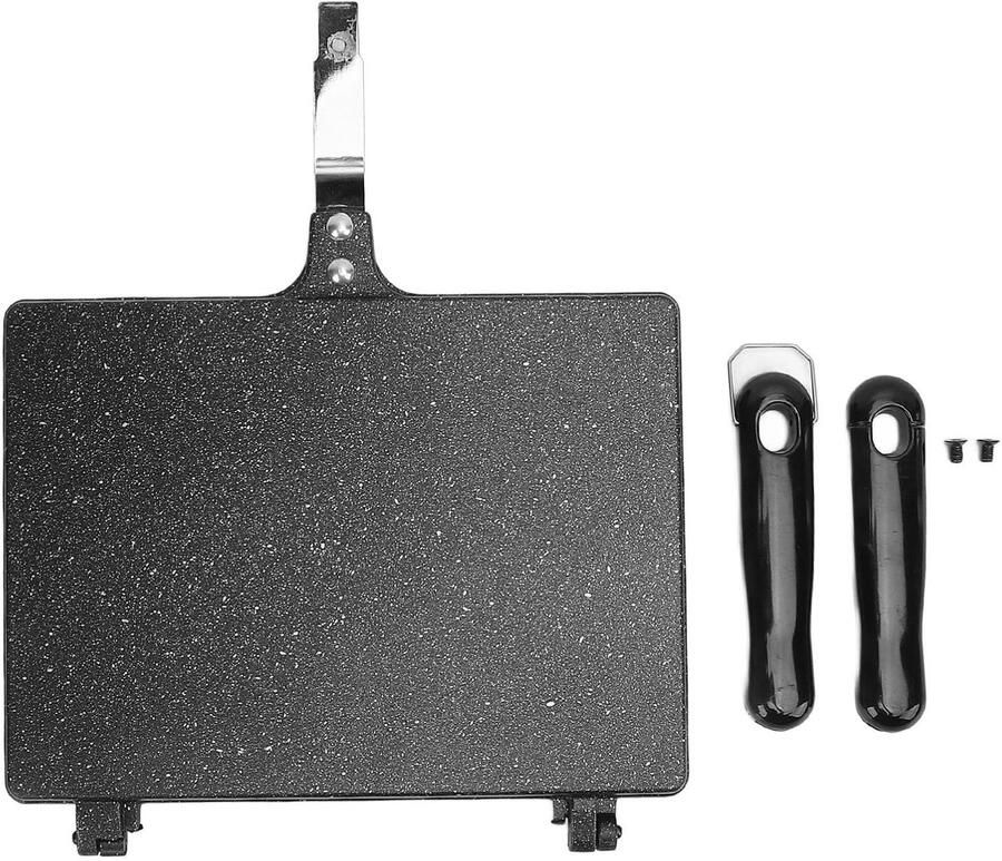 Sandwichmaker Grill Panini Broodrooster Ontbijt Snel Ontbijt Maken Dubbelzijdig Gelijk Verwarmen 40 x 23 cm Zwart