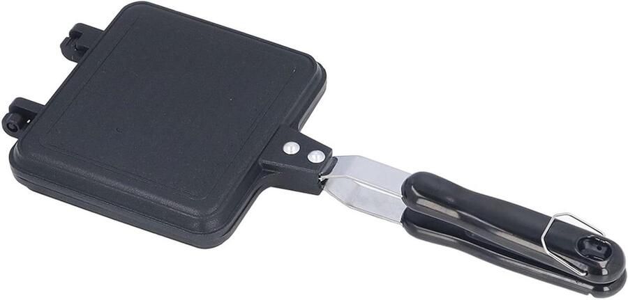 Sandwichmaker Grillpan Dubbelzijdig Omkeerbaar Ontbijt Maken Zelfs Warmteverdeling 36x17x5 cm Zwart