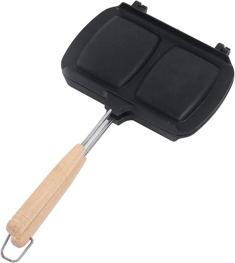 Sandwichmaker Pan Panini Grill Brood Bakken Eendelige Aluminiumlegering 36 x 20 cm Zwart