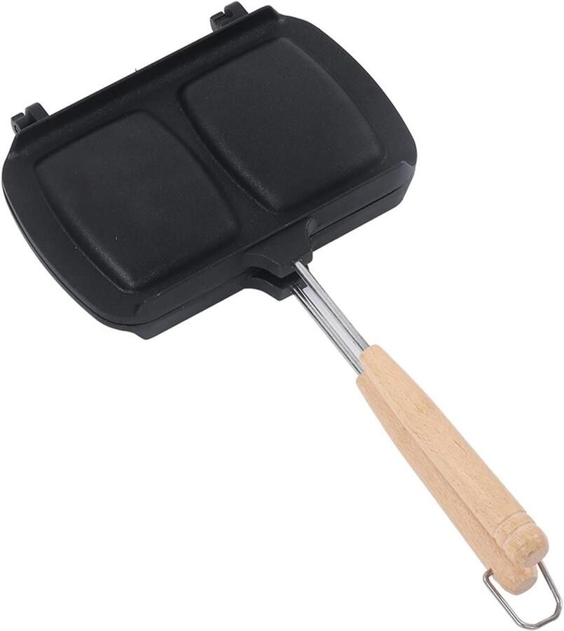 Sandwichmaker Pan Panini Grill Broodjes Bakken Eendelig Aluminium 36 x 20 cm Zwart
