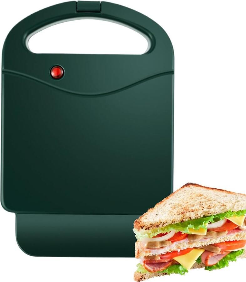 Sandwichmaker Tosti Apparaat Ontbijt Maken Anti-aanbaklaag 12x17x12 cm Zwart