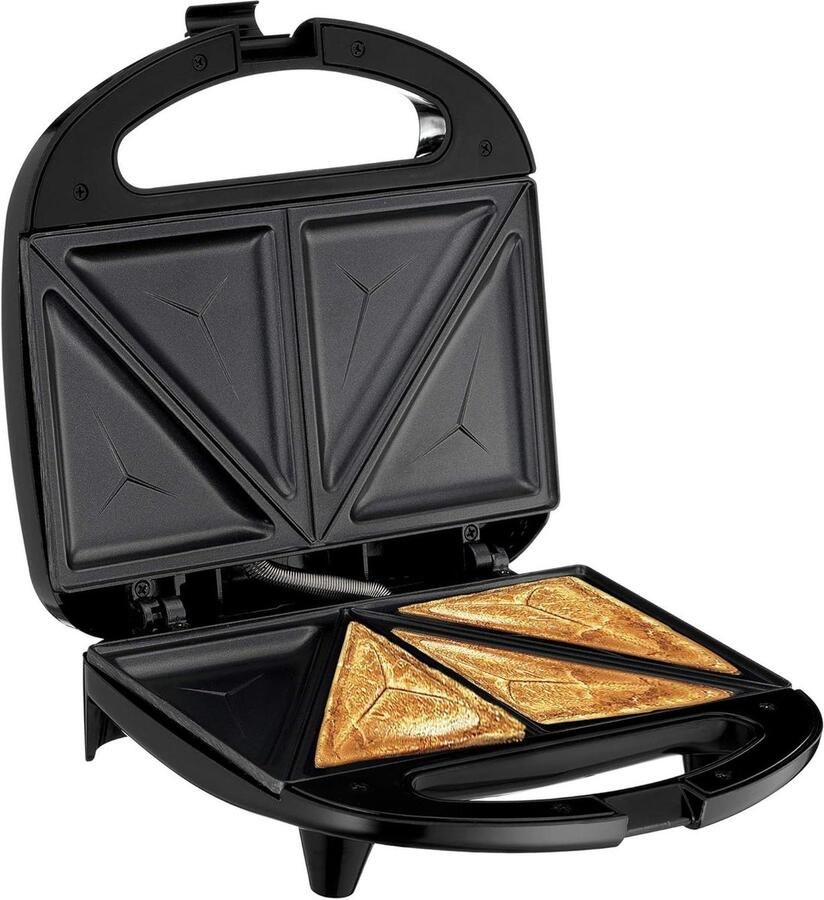 Sandwichmaker Panini grill Warme lunches maken Antiaanbakplaten Compact ontwerp Zwart