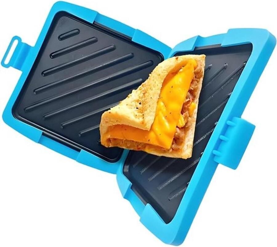 Sandwichmaker Paninigrill Snelle maaltijden Geschikt voor de magnetron Compact Blauw