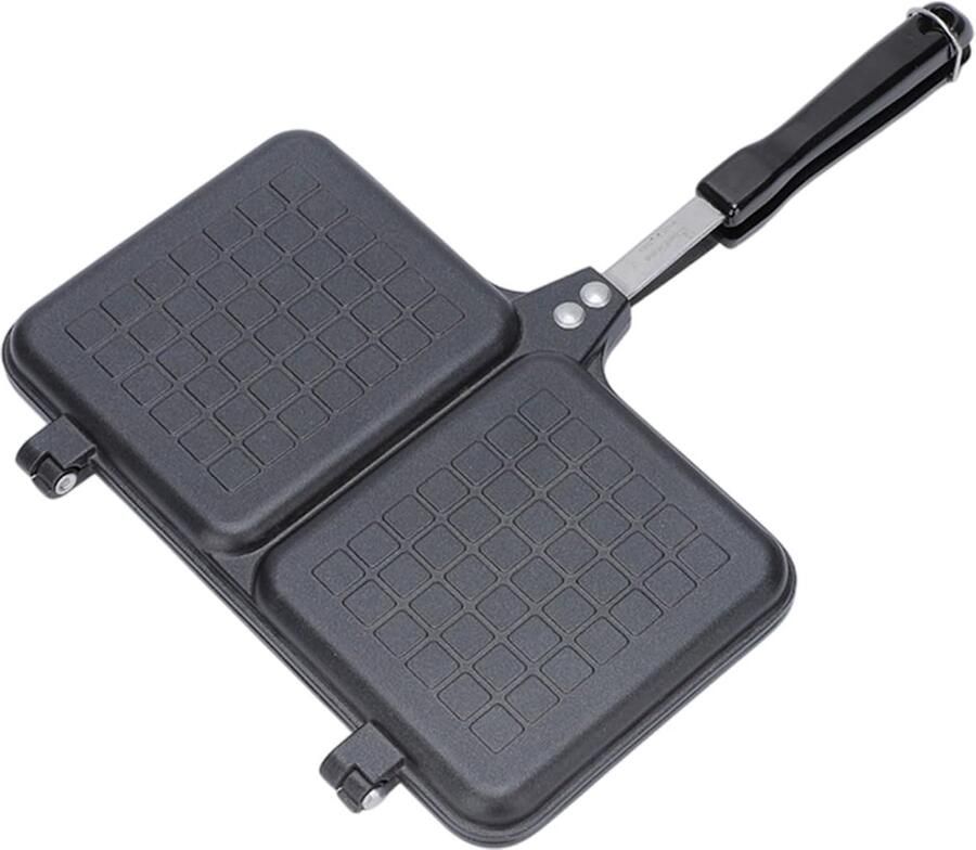 Sandwichmaker Pers Dubbel Panini Snelle Maaltijden Twee Platen 25.5 cm Breed Zwart