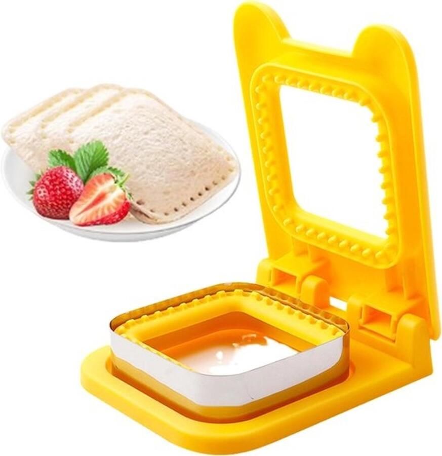 Sandwichmaker Toastie Maker Snelle Snacks Dunne Broden 16x12 cm Geel