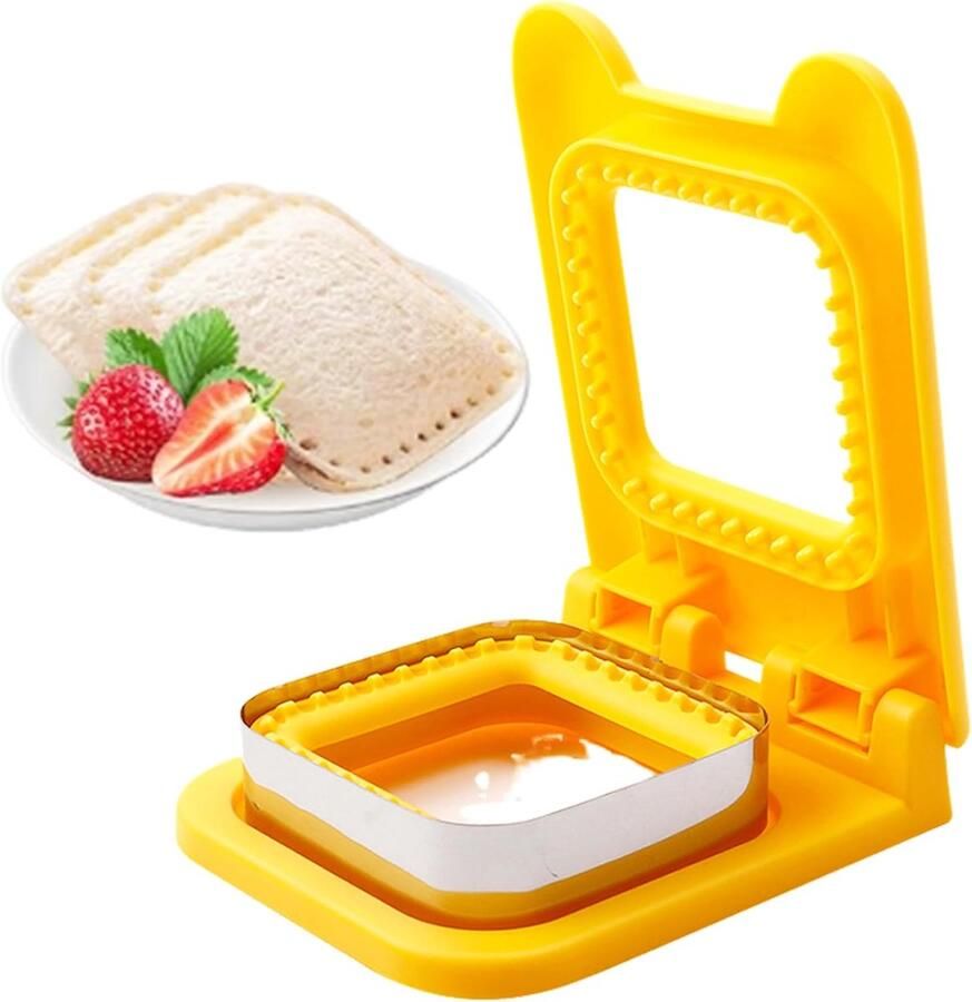 Sandwichmaker Toastie Maker Snelle Snacks Dunne Broden 16x12 cm Geel