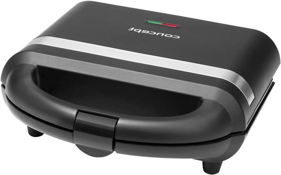 Sandwichmaker Tosti-apparaat Snacks Bereiden Antiaanbaklaag 700 Watt Zwart Zilver