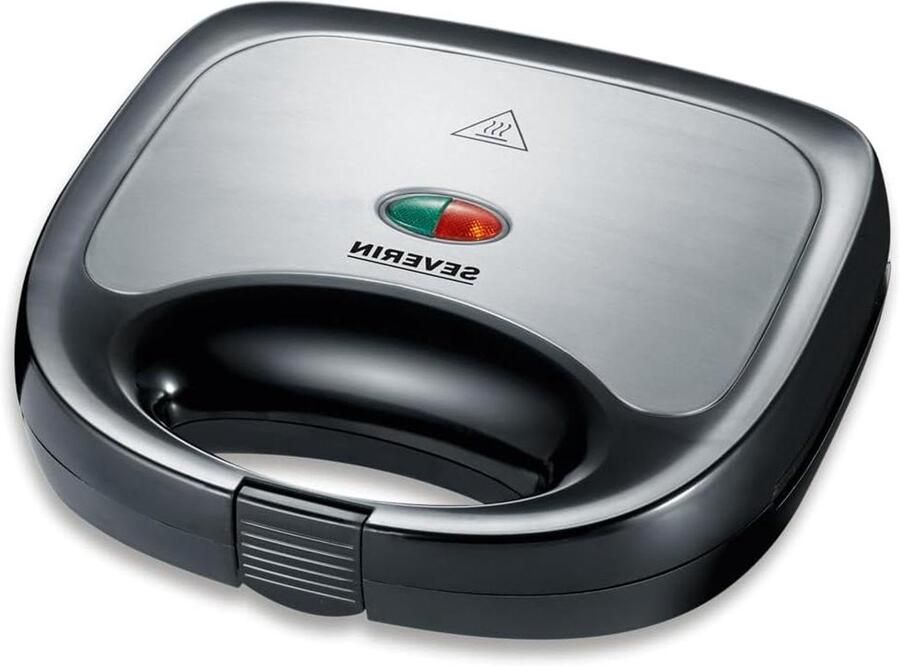 Sandwichmaker Tosti Apparaat Snacks Maken Compact Ontwerp 24 x 22 x 8.7 cm Zwart Roestvrij Staal