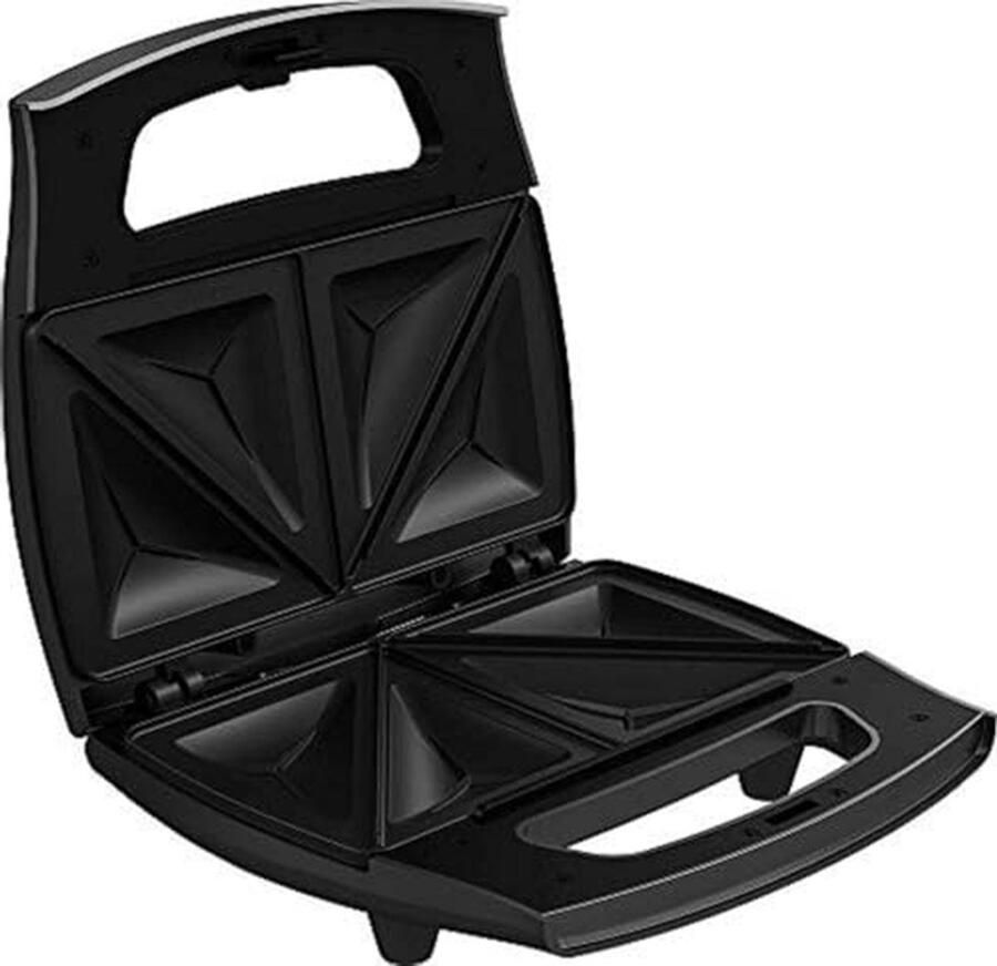 Sandwichmaker Tosti Apparaat Snel Tosti's Maken Compact Elegant Design Voor 2 Sandwiches Zwart Metallic