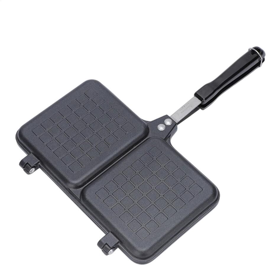 Sandwichmaker Tosti apparaat Snelle maaltijden Dubbele antiaanbaklaag 36 x 25 cm Zwart
