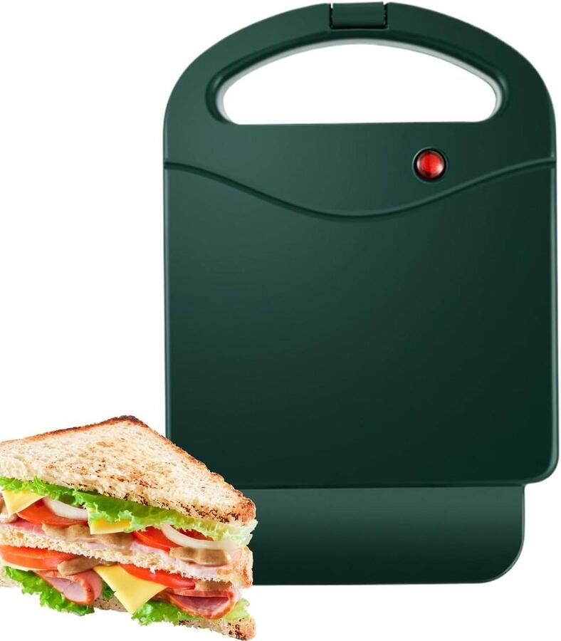 Sandwichmaker Tosti Apparaat Snelle Maaltijden Zwevend Deksel 650 Watt Zwart