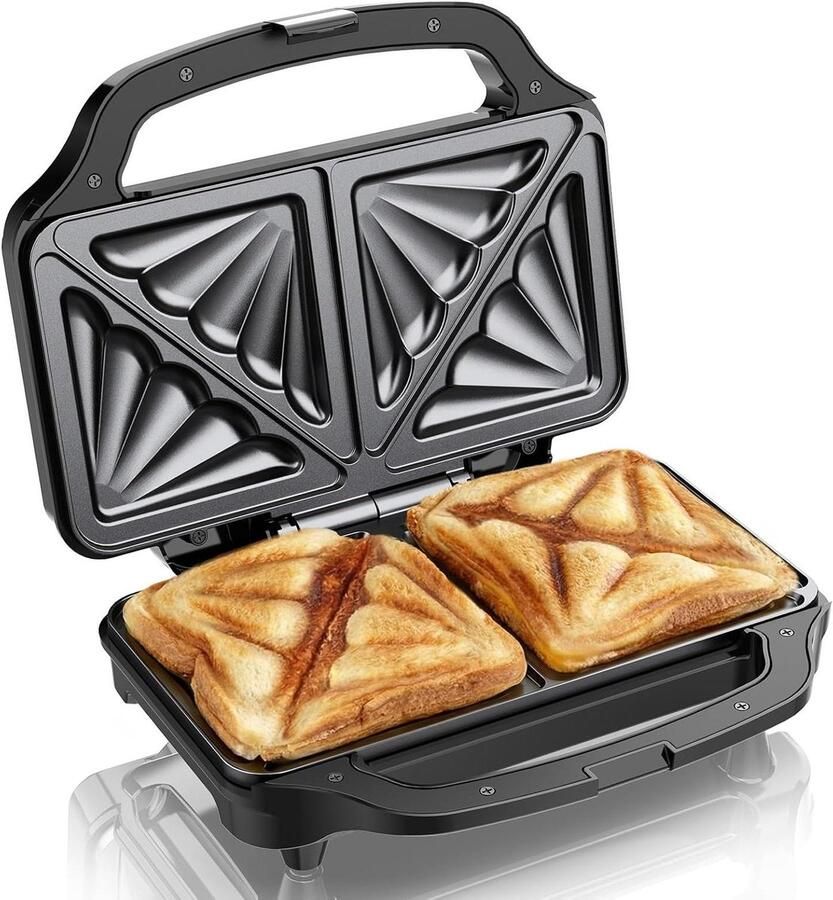 Sandwichmaker Tosti-ijzer Contactgrill Snelle Maaltijden Antiaanbaklaag 217 x 294 x 4 cm Zilver