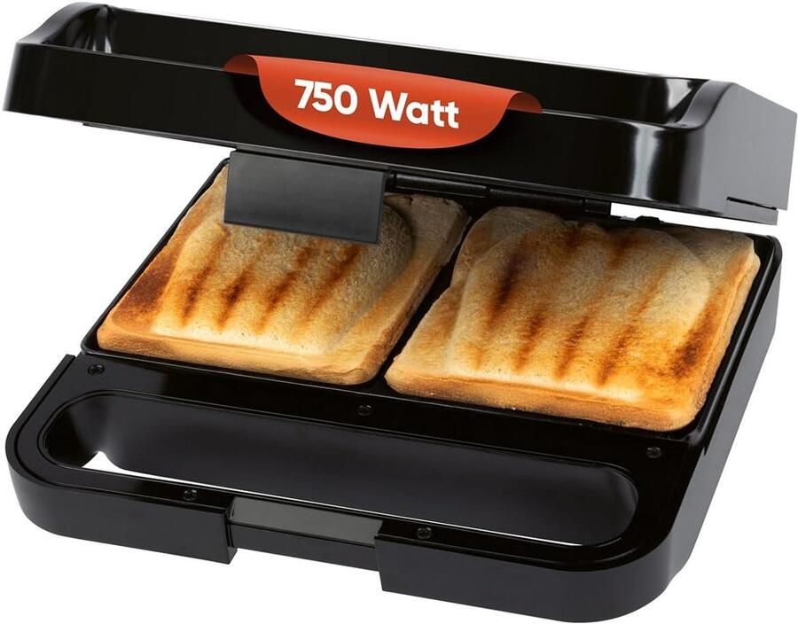 Sandwichmaker voor schelpvormige sandwiches XXL-toastplakken en antiaanbaklaag 750 Watt broodrooster