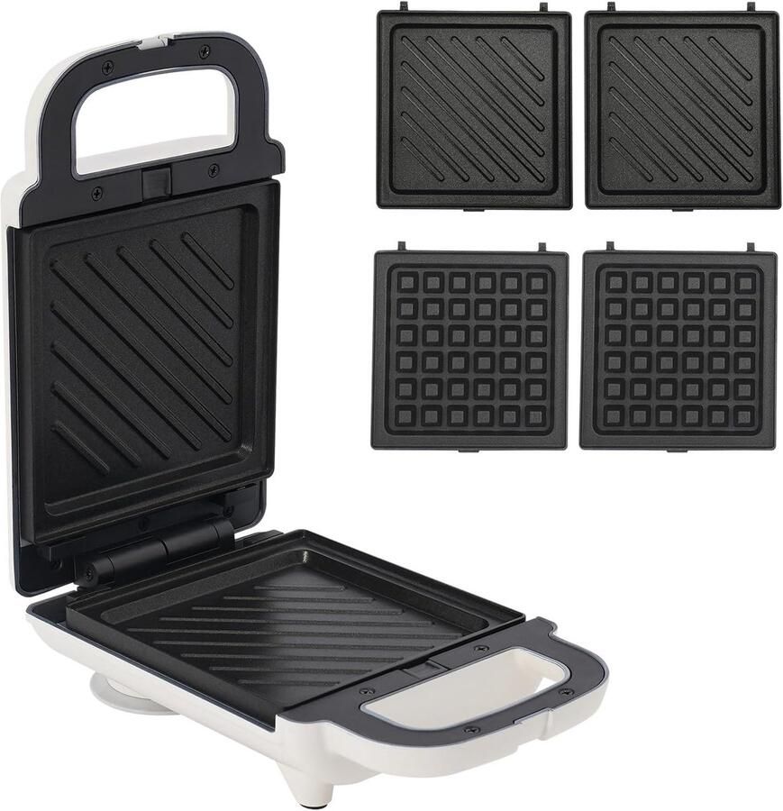 Sandwichmaker Wafelijzer Tosti Apparaat Panini Grill Snelle Snacks Maken Wisselbare Platen