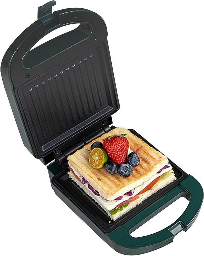 Sandwichmaker Wafelmaker Tosti-ijzer Panini Grill Snelle Maaltijden Bereiden Anti-aanbaklaag 21.5x15.3x10.5 cm Zwart