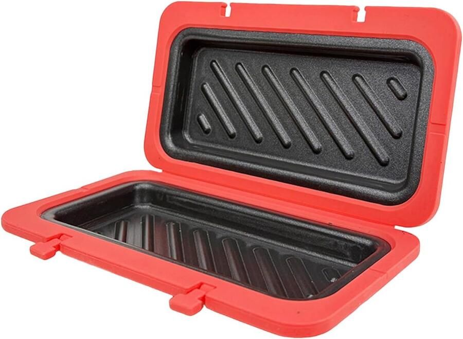 Sandwichmaker Wafelmaker Kaasgrill Apparaat Ontbijt Bereiden Magnetronbestendig Ontwerp 19x12x4 cm Rood