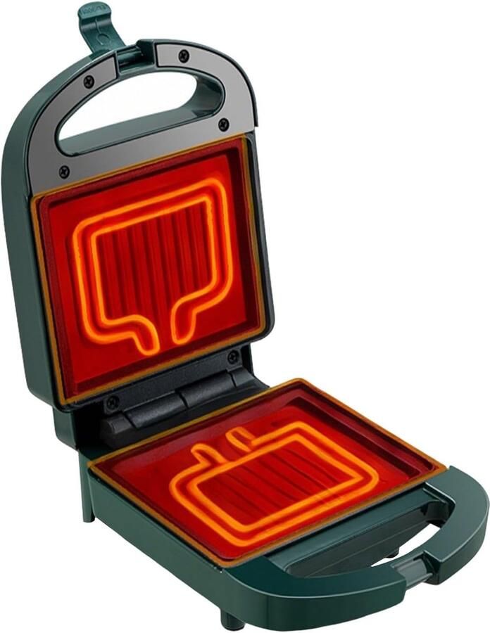 Sandwichmaker Wafelmaker Tosti Apparaat Snelle Maaltijden Maken Zwevend Deksel Ontwerp 650W Metaal