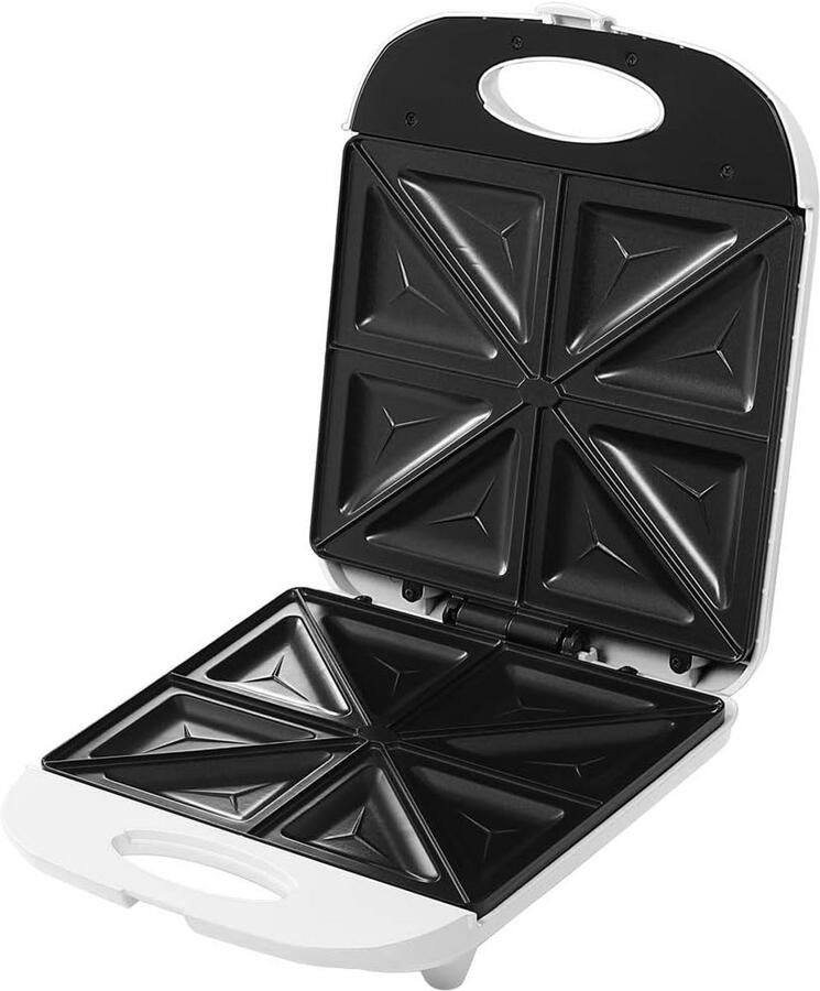 Sandwichmaker XXL Tosti Apparaat Snelle Maaltijden Voor 4 Sandwiches 32x26x11 cm Wit