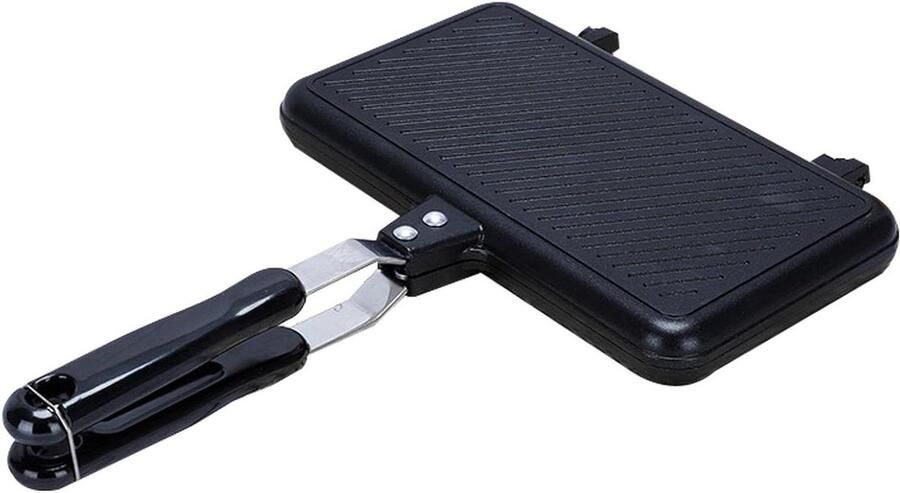 Sandwichpan Dubbelzijdig Tosti Pan Broodjes Grillen Afneembaar Ontwerp 24 cm Zwart