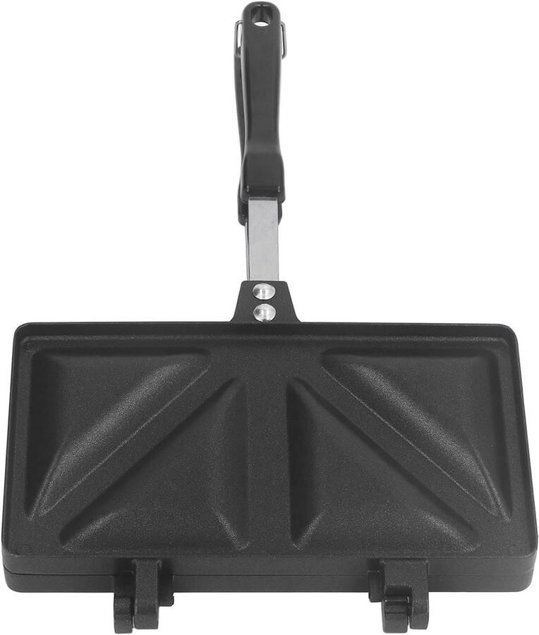 Sandwichpan Panini maker Sandwiches maken Dubbelzijdig verwarmen 21.7 cm lengte Zwart
