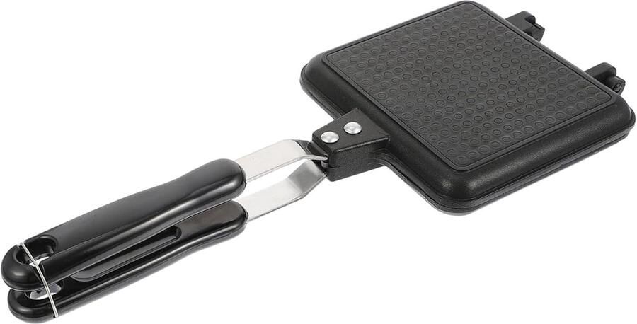 Sandwichpan Wafel pan Buiten koken Dubbelzijdig koken 35x14x4 cm Zwart