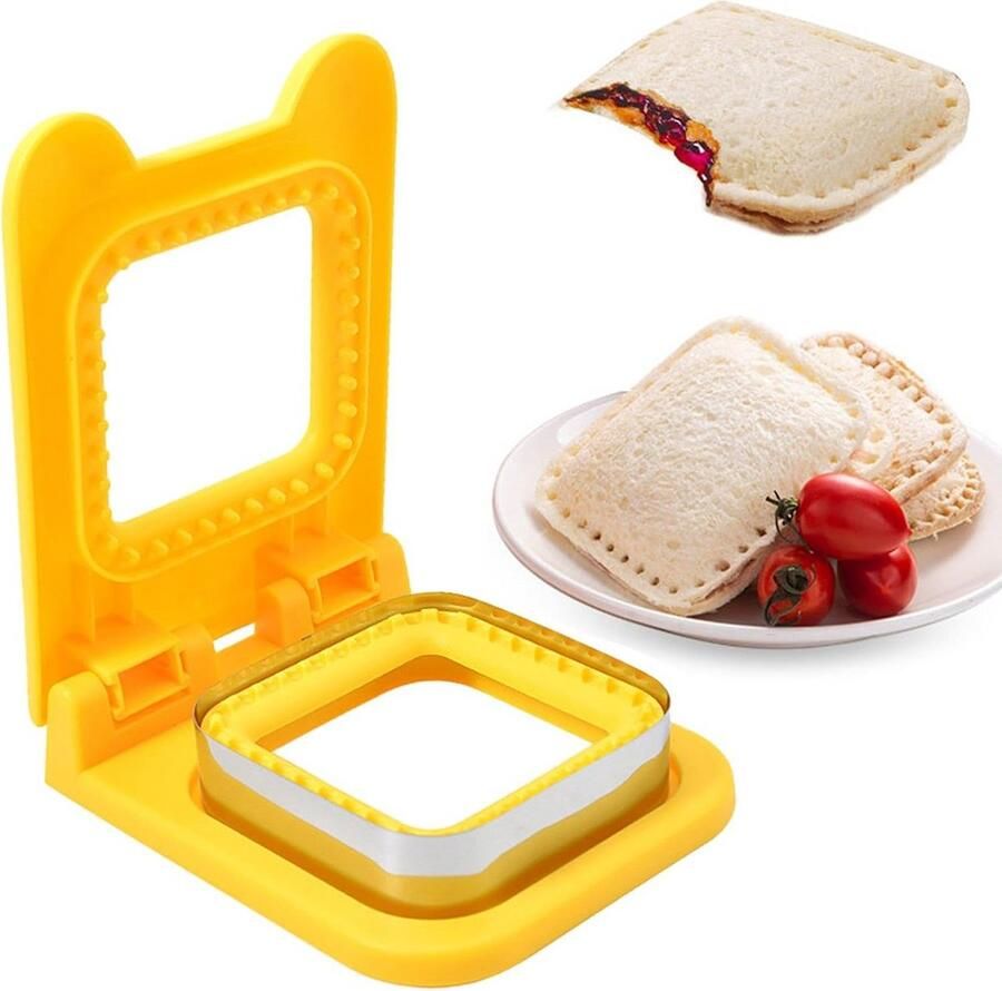 Sandwichsnijder Sealer Tosti Maker Broodjes Maken Vuilnisvrije Broodjes 125 x 165 cm Geel