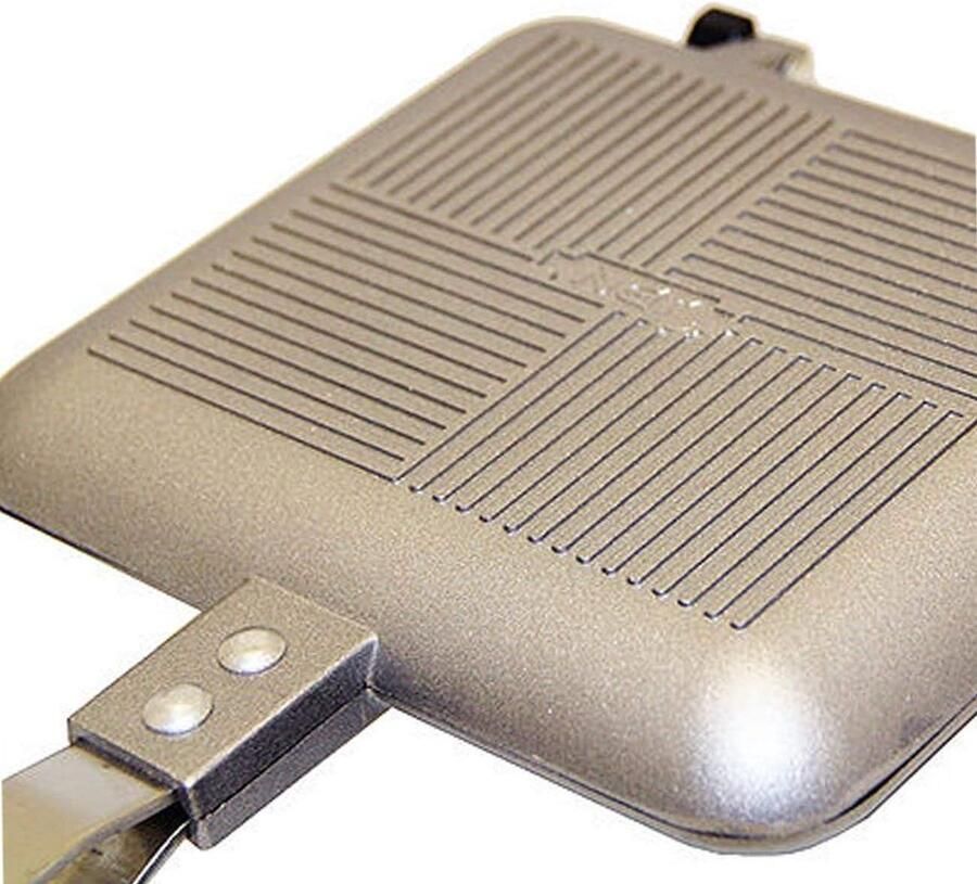 Sandwichtoaster Tosti IJzer Kamperen Vissen Anti-aanbak Geribbeld Compact formaat