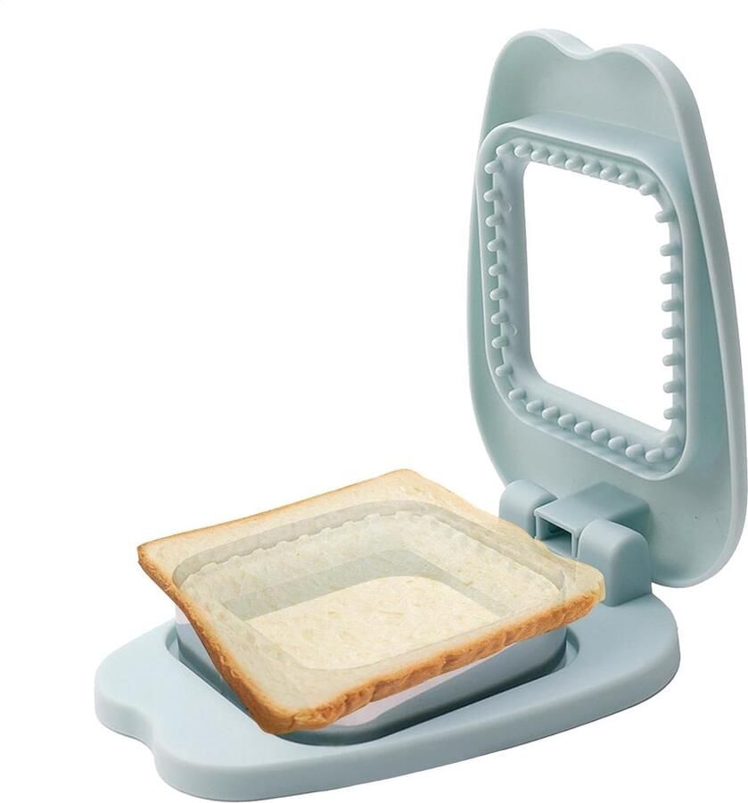 Sandwichvorm Snijder Sealer Lunch Maken Korstvrije Sandwiches 16x12x4.5 cm Vierkant Lichtblauw