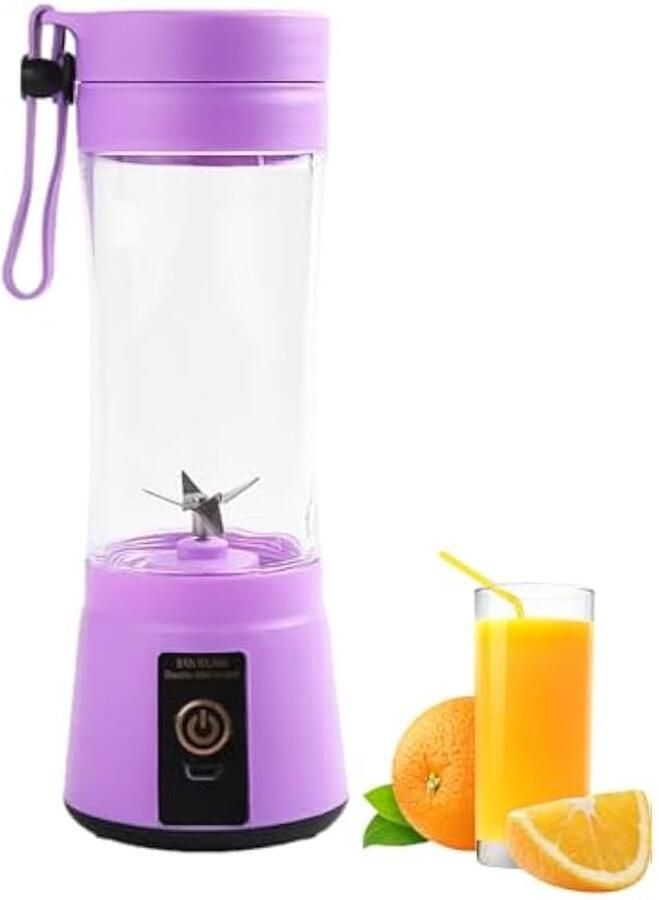 Sapbeker 400 ml USB oplaadbare fruitblender Doupper Automatische sapcentrifuge met ophangriem draagbare blender Paars