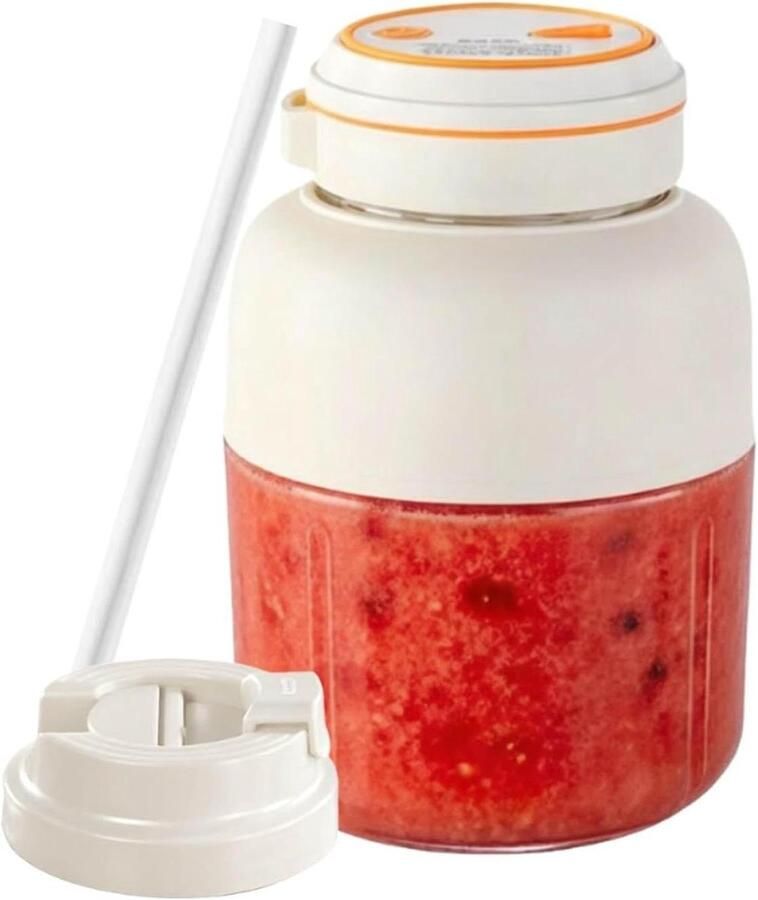 Sapbeker Blender Draagbare Juicerfles Verse Dranken Maken Hygiënische Afneembare Mesunit 1300 ml Wit