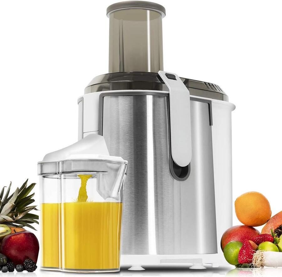 Sapcentrifuge 1300W voor fruit en groenten met titanium filter 2 snelheden 950 ml sapkan en rvs behuizing